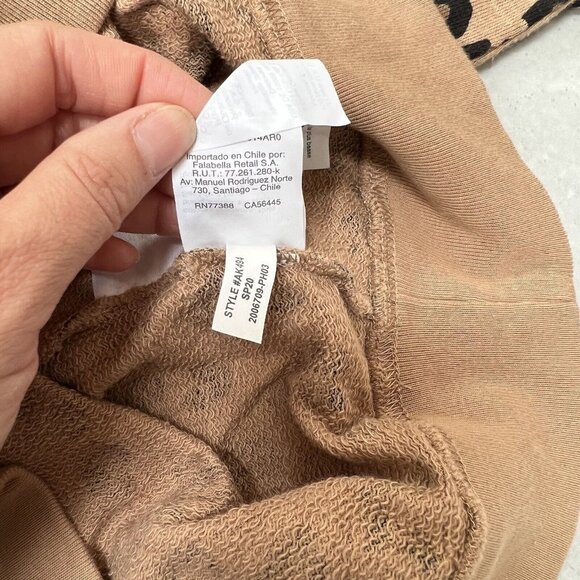 J. Crew Vintage Fleece Tan Leopard‎ Print Pullover Sweatshirt Women's Size XXS - Picture 5 of 6